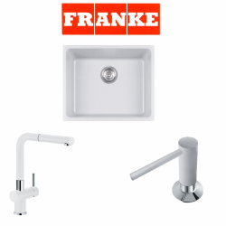 Franke Kubus KBG 110-50 Granit Bianco  + Active Plus Bianco Armatur ve Sıvı sabunluk Kampanyası