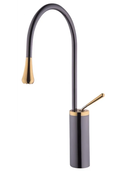 AGR 704 Damla Lavabo Bataryası Gri Gold AGR 704 Damla Lavabo Bataryası Gri Gold