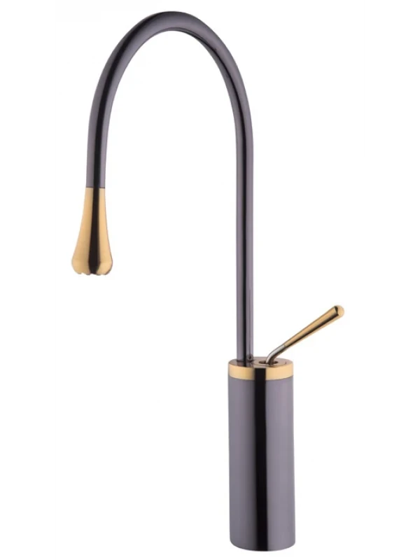 AGR 704 Damla Lavabo Bataryası Gri Gold AGR 704 Damla Lavabo Bataryası Gri Gold