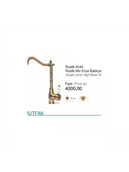 Arıtmalı Rustik Antik Mix Evye Bataryası Arıtmalı Rustik Antik Mix Evye Bataryası