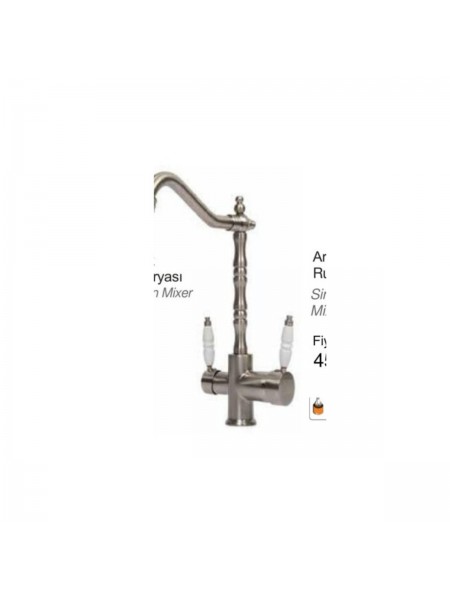 Arıtmalı Rustik Inox Mix Evye Bataryası Arıtmalı Rustik Inox Mix Evye Bataryası