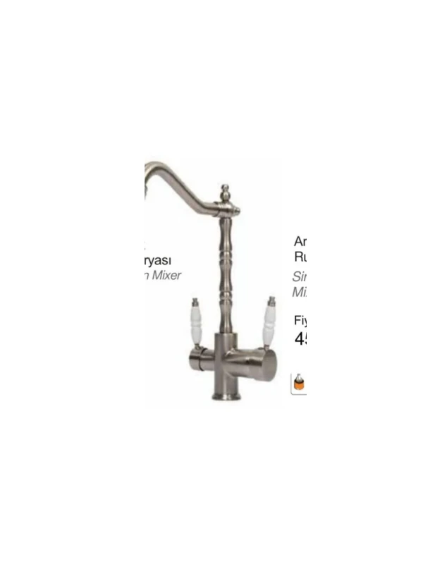 Arıtmalı Rustik Inox Mix Evye Bataryası Arıtmalı Rustik Inox Mix Evye Bataryası