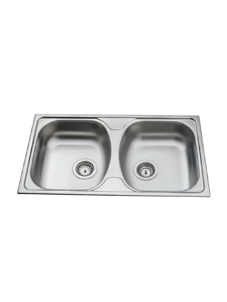 Ekosan 44*78 DOUBLE BOWL EMBEDDED SINK Paslanmaz Çelik Evye