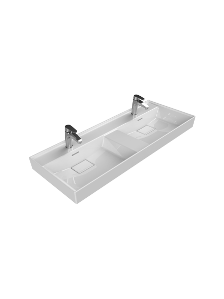Etajerli Lavabo, Sharp, 120x48 cm (Çift Hazneli)