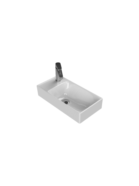 Etajerli Lavabo, Sharp, 50x25 cm (Soldan Batarya Delikli)