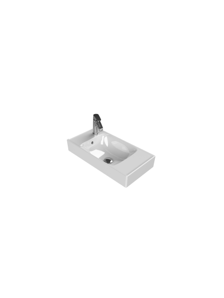 Etajerli Lavabo, Sharp, 60x30 cm (Soldan Batarya Delikli)