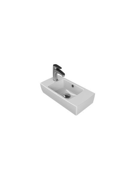 Tezgah Üstü Lavabo, City, 25x50 cm (Batarya Deliği Solda)