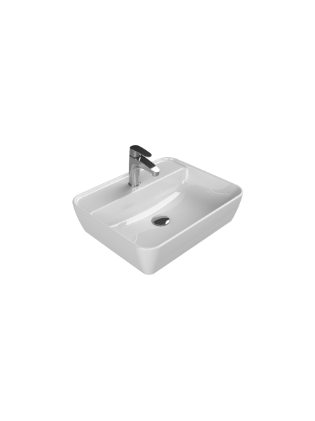 Tezgah Üstü Lavabo, One, 55x45 cm, Batarya Delikli Tezgah Üstü Lavabo, One, 55x45 cm, Batarya Delikli