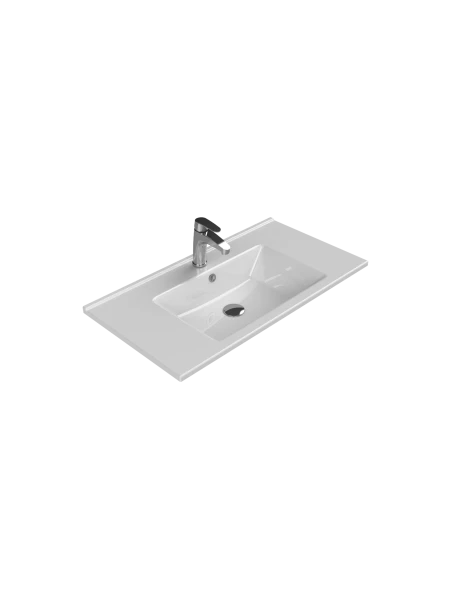 Turkuaz Cerestyle Etajerli Lavabo, Arte, 85x45 cm Seramik Lavabo
