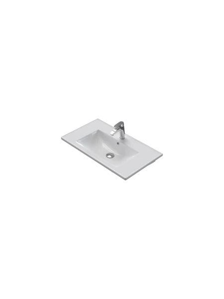 Turkuaz Cerestyle Etajerli Lavabo, Arte Plus, 80x45 cm Seramik Lavabo