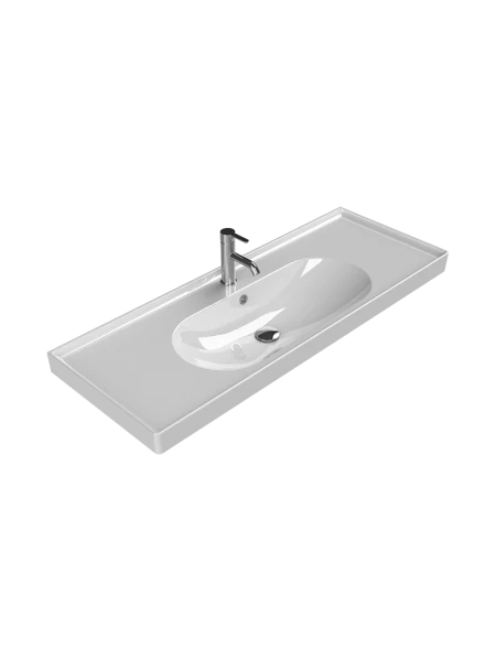 Turkuaz Cerestyle Etajerli Lavabo, Arya, 120x45 cm Seramik Lavabo Turkuaz Cerestyle Etajerli Lavabo, Arya, 120x45 cm Seramik Lavabo