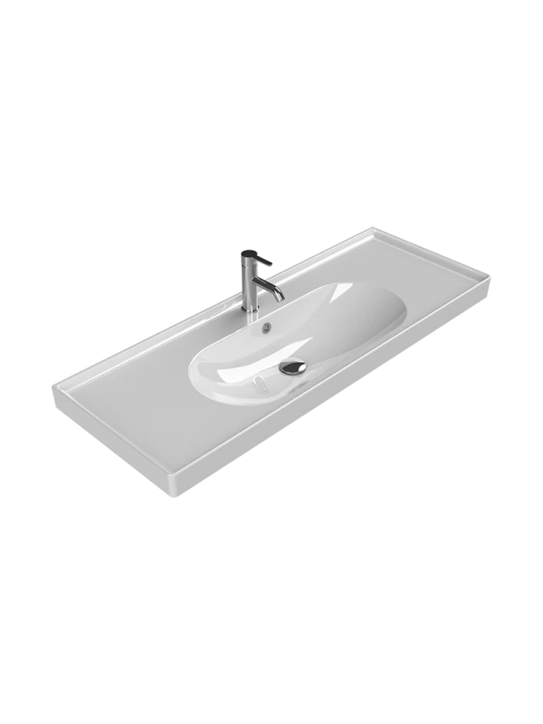 Turkuaz Cerestyle Etajerli Lavabo, Arya, 120x45 cm Seramik Lavabo Turkuaz Cerestyle Etajerli Lavabo, Arya, 120x45 cm Seramik Lavabo