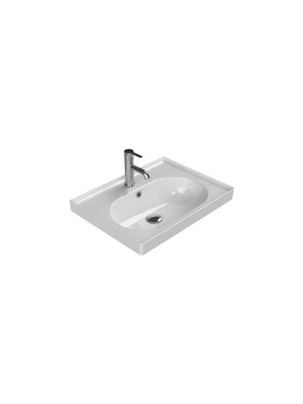 Turkuaz Cerestyle Etajerli Lavabo, Arya, 60x45 cm Seramik Lavabo Turkuaz Cerestyle Etajerli Lavabo, Arya, 60x45 cm Seramik Lavabo