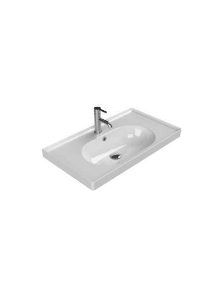 Turkuaz Cerestyle Etajerli Lavabo, Arya, 80x45 cm Seramik Lavabo Turkuaz Cerestyle Etajerli Lavabo, Arya, 80x45 cm Seramik Lavabo