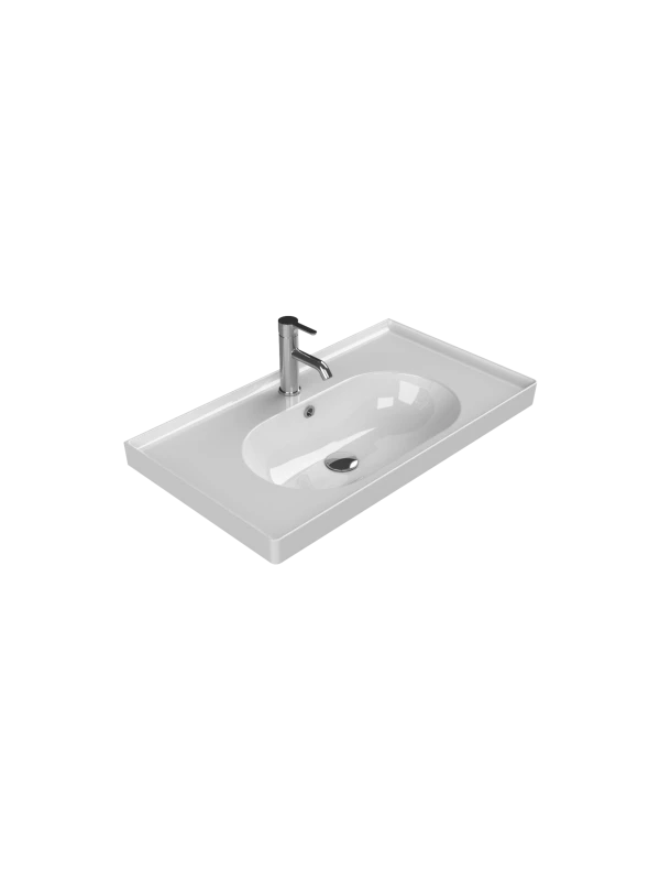Turkuaz Cerestyle Etajerli Lavabo, Arya, 80x45 cm Seramik Lavabo Turkuaz Cerestyle Etajerli Lavabo, Arya, 80x45 cm Seramik Lavabo