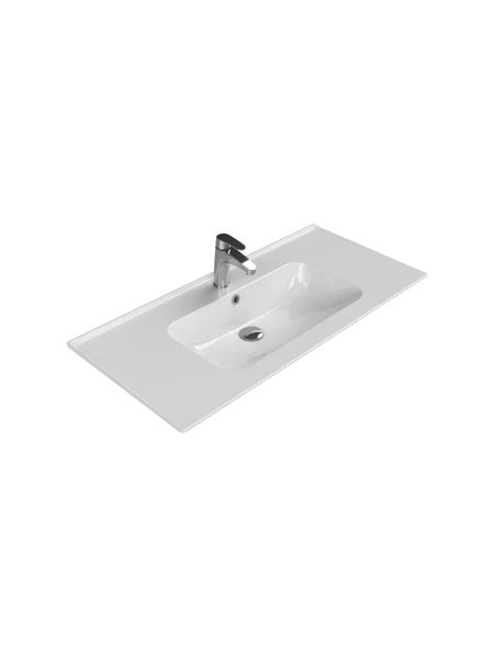 Turkuaz Cerestyle Etajerli Lavabo, Blue, 100x47 cm Seramik Lavabo