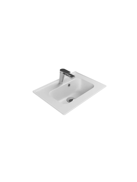 Turkuaz Cerestyle Etajerli Lavabo, Blue, 50x36 cm Seramik Lavabo