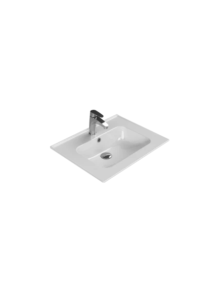 Turkuaz Cerestyle Etajerli Lavabo, Blue, 60x47 cm Seramik Lavabo