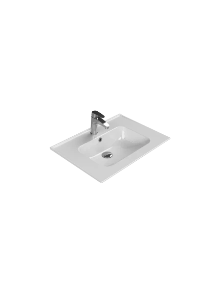 Turkuaz Cerestyle Etajerli Lavabo, Blue, 65x47 cm Seramik Lavabo