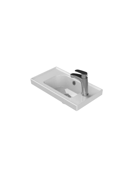 Turkuaz Cerestyle Etajerli Lavabo, Frame, 50x28 cm (Sağdan Batarya Delikli) Seramik Lavabo Turkuaz Cerestyle Etajerli Lavabo, Frame, 50x28 cm (Sağdan Batarya Delikli) Seramik Lavabo