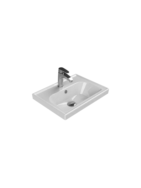Turkuaz Cerestyle Etajerli Lavabo, Frame, 50x38 cm Seramik Lavabo