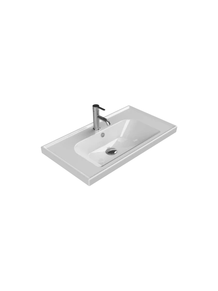 Turkuaz Cerestyle Etajerli Lavabo, Frame, 80x45 cm Seramik Lavabo