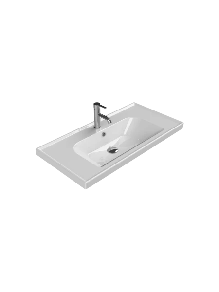 Turkuaz Cerestyle Etajerli Lavabo, Frame, 90x45 cm Seramik Lavabo