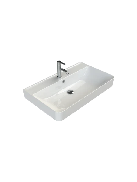 Turkuaz Cerestyle Etajerli Lavabo, Hera, 80x48 cm Seramik Lavabo