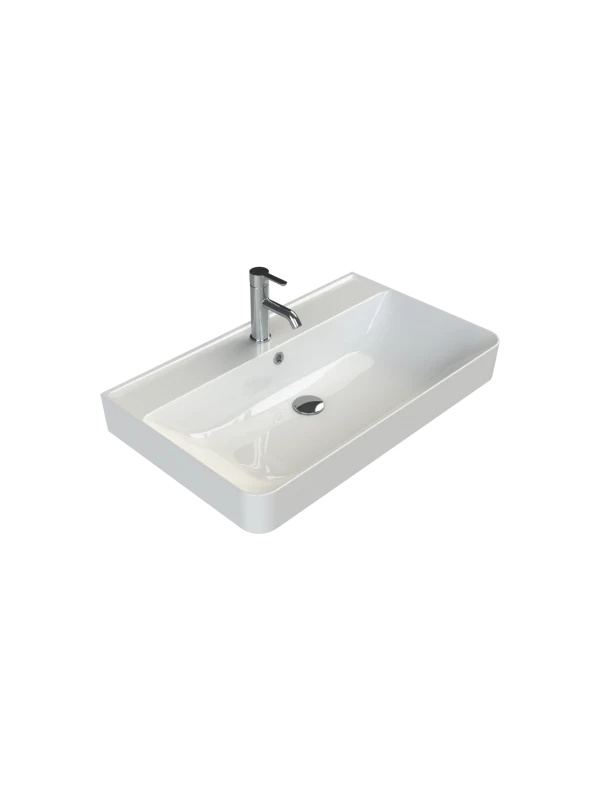 Turkuaz Cerestyle Etajerli Lavabo, Hera, 80x48 cm Seramik Lavabo Turkuaz Cerestyle Etajerli Lavabo, Hera, 80x48 cm Seramik Lavabo