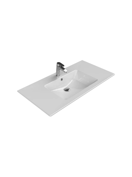 Turkuaz Cerestyle Etajerli Lavabo, İbiza, 101x51 cm Seramik Lavabo