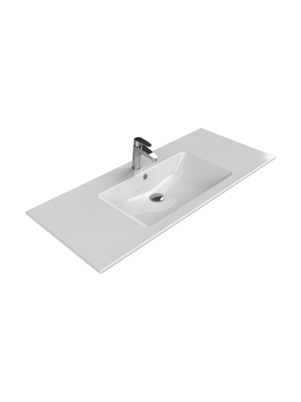 Turkuaz Cerestyle Etajerli Lavabo, İbiza, 121x51 cm Seramik Lavabo Turkuaz Cerestyle Etajerli Lavabo, İbiza, 121x51 cm Seramik Lavabo