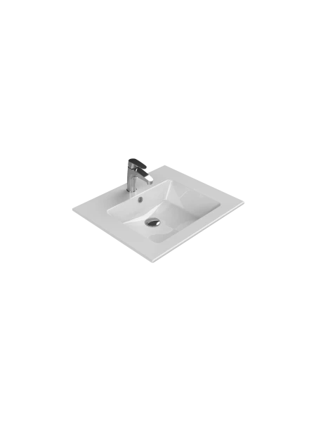 Turkuaz Cerestyle Etajerli Lavabo, İbiza, 61x51 cm Seramik Lavabo