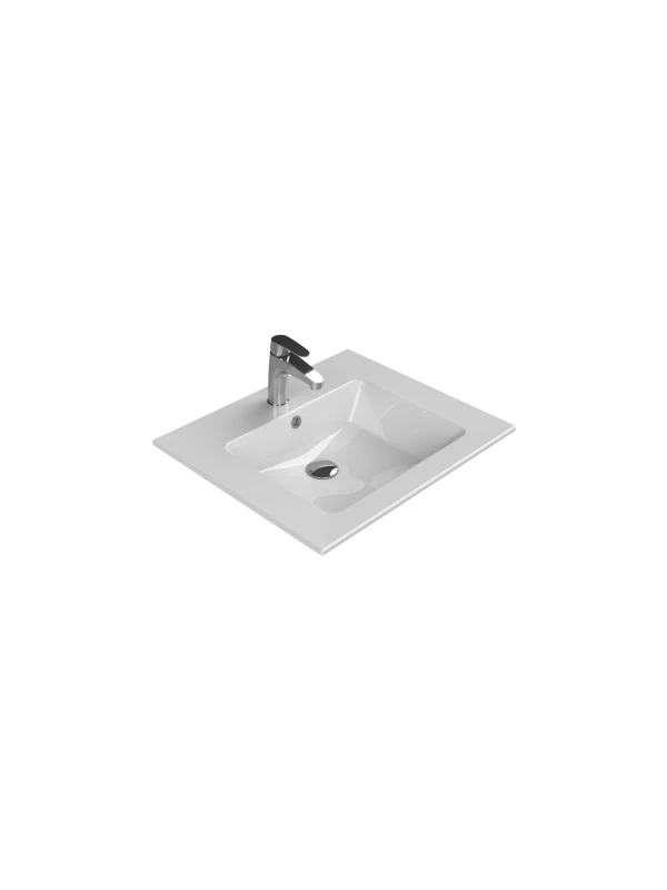 Turkuaz Cerestyle Etajerli Lavabo, İbiza, 61x51 cm Seramik Lavabo Turkuaz Cerestyle Etajerli Lavabo, İbiza, 61x51 cm Seramik Lavabo