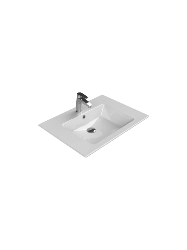 Turkuaz Cerestyle Etajerli Lavabo, İbiza, 71x51 cm Seramik Lavabo Turkuaz Cerestyle Etajerli Lavabo, İbiza, 71x51 cm Seramik Lavabo