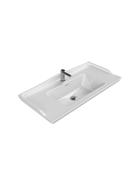 Turkuaz Cerestyle Etajerli Lavabo, Kapadokya, 100x48 cm Seramik Lavabo