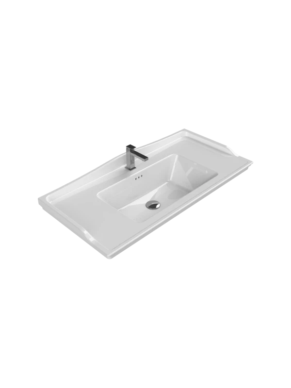 Turkuaz Cerestyle Etajerli Lavabo, Kapadokya, 100x48 cm Seramik Lavabo Turkuaz Cerestyle Etajerli Lavabo, Kapadokya, 100x48 cm Seramik Lavabo