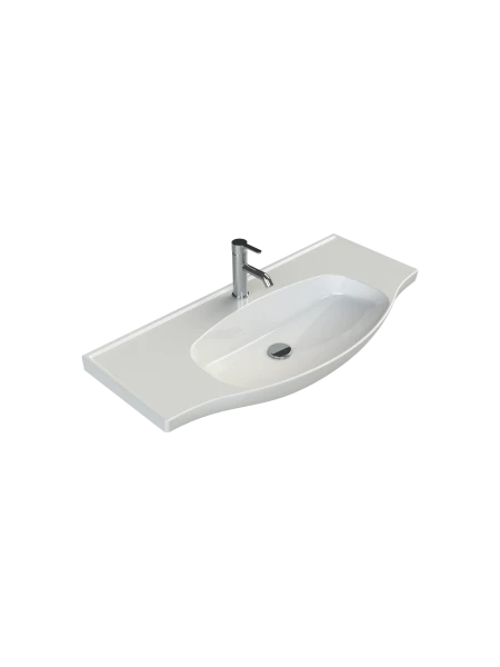 Turkuaz Cerestyle Etajerli Lavabo, Lila, 100x48 cm Seramik Lavabo