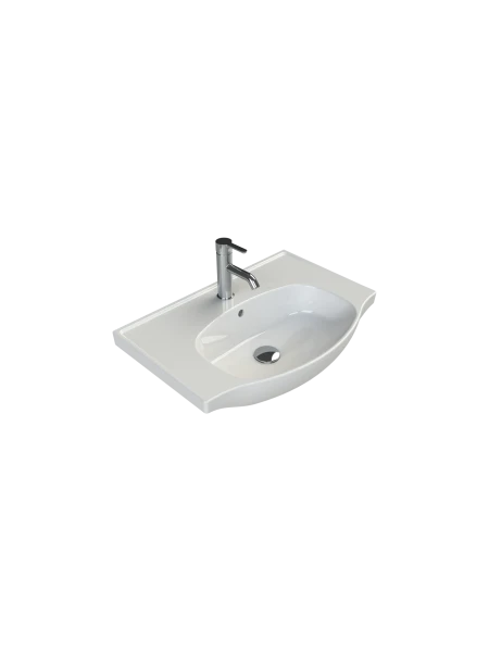 Turkuaz Cerestyle Etajerli Lavabo, Lila, 65x45 cm Seramik Lavabo