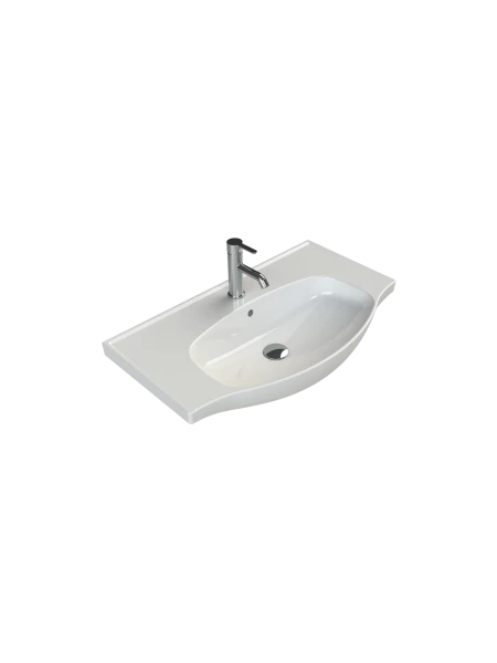 Turkuaz Cerestyle Etajerli Lavabo, Lila 80x45 cm Seramik Lavabo