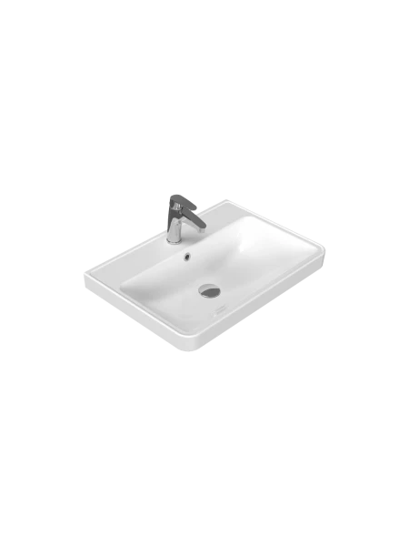Turkuaz Cerestyle Etajerli Lavabo, Luna, 65x46 cm Seramik Lavabo