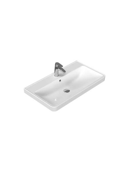 Turkuaz Cerestyle Etajerli Lavabo, Luna, 80x46 cm Seramik Lavabo