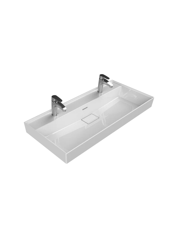 Turkuaz Cerestyle Etajerli Lavabo, Sharp, 100x48 cm (Çift Batarya Delikli) Seramik Lavabo Turkuaz Cerestyle Etajerli Lavabo, Sharp, 100x48 cm (Çift Batarya Delikli) Seramik Lavabo