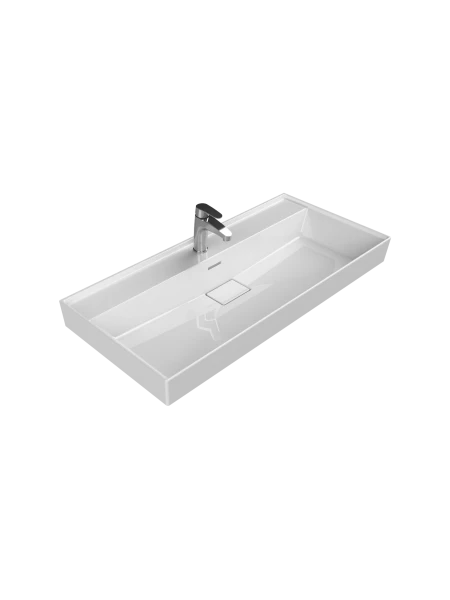 Turkuaz Cerestyle Etajerli Lavabo, Sharp, 100x48 cm Seramik Lavabo