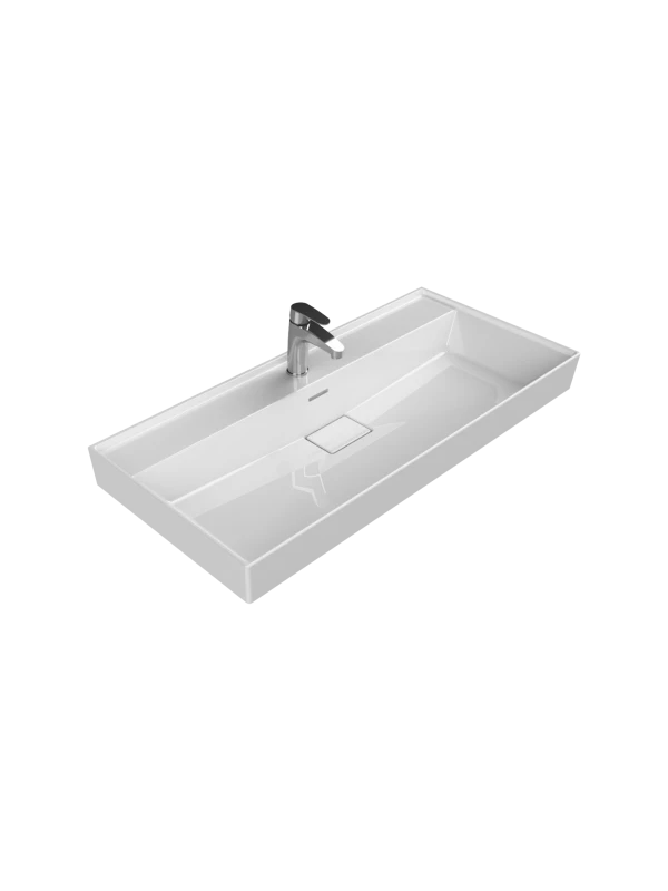 Turkuaz Cerestyle Etajerli Lavabo, Sharp, 100x48 cm Seramik Lavabo Turkuaz Cerestyle Etajerli Lavabo, Sharp, 100x48 cm Seramik Lavabo
