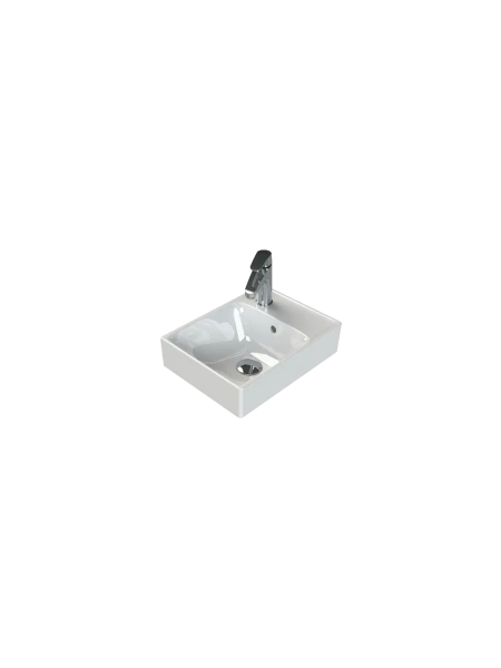 Turkuaz Cerestyle Etajerli Lavabo, Sharp, 40x30 cm Seramik Lavabo
