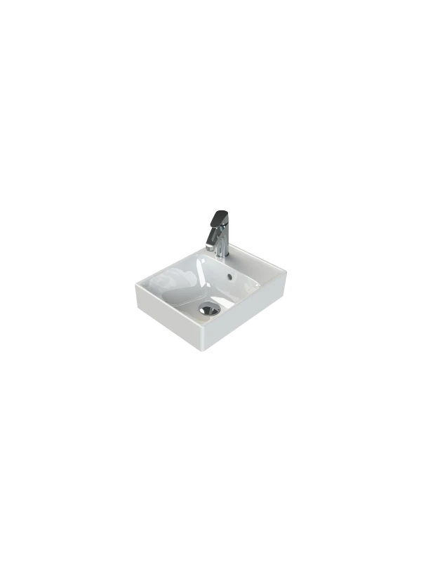 Turkuaz Cerestyle Etajerli Lavabo, Sharp, 40x30 cm Seramik Lavabo Turkuaz Cerestyle Etajerli Lavabo, Sharp, 40x30 cm Seramik Lavabo