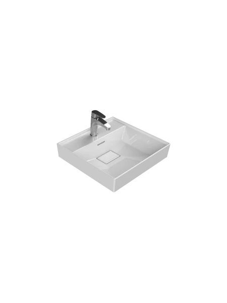 Turkuaz Cerestyle Etajerli Lavabo, Sharp, 48x48 cm Seramik Lavabo