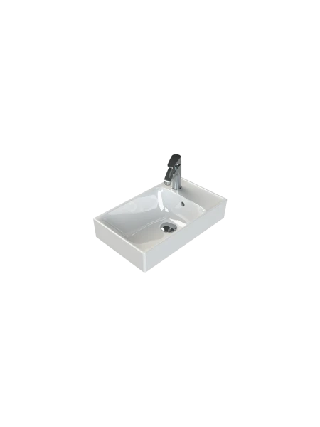 Turkuaz Cerestyle Etajerli Lavabo, Sharp, 50x30 cm Seramik Lavabo