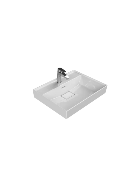 Turkuaz Cerestyle Etajerli Lavabo, Sharp, 60x48 cm Seramik Lavabo