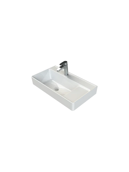 Turkuaz Cerestyle Etajerli Lavabo, Sharp, 65x38 cm Seramik Lavabo